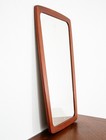 Mid Century Danish Modern Mirror Wall Hanging Bathroom Solid Teak Abstract Mcm