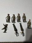 Vintage Britains Lead Toy Soldiers Lot 1950s Army Infantry Machine Gunners 8pc