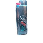 Vintage Navajo Silver Bic Lighter Case Turquoise And Coral Floral  Feather  Bead