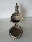 Rare Antique Islamic Saudi Arabian Handmade Pewter Peacock Tea Caddy