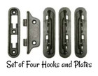 Medium Cast Iron Bed Rail Fastener Set Frame Hooks Anchors Antique Bed