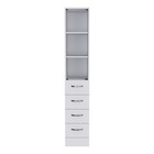 3-drawer Storage Cabinet - Glass Door shelves  Soft-close Drawers multi-room Use