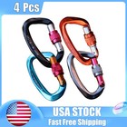 4pcs 25kn Aluminum Locking Carabiner Clips Rock Climbing Spring Snap Hooks Lot