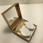 Contact Lens Case Travel Box With Mirror Clean Solution Bottle Gold Tone New
