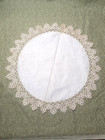 Tatted Thread Linen Doily Vintage Antique Ecru Exceptional 13  W 1 5  Lace