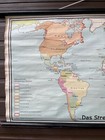 Vintage World Map School Chart Educational Wall Chart Geography History Map