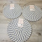 3 Reversible Homemaker New York Braided Chair Pad 16  Round Multi Nature Color