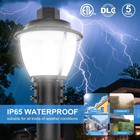 100w Led Post Top Light With Dusk To Dawn  Commercial Parking Lot Pole Lighting