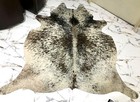 Genuine Cowhide Rug Large 4 X 5  Ft   Speckled Gray   White Real Leather Carpet