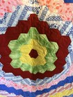 Finished Vintage 60s-70s Quilt Hand Stitched Trip Around The World 65    X 88   