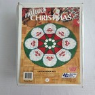 New Latch Hook Kit Santa Star Natural Christmas 33  Round Rug Ch886 Made In Usa