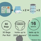 Diaper Bags Refill  Compatible With Diaper Genie Easy Roll Pail  60 Bags Odor   