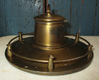 Antique Vintage Brass Ink Well With Glass Insert