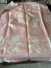 Baby Blanket Pink White Bears Acrylic Blend Satin Edge Vintage 44x32    Adorable