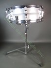 Rare Vtg Ludwig 14x6  Silver Acrolite Snare Drum Blue Olive Badge Stand Case