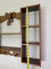 Vintage Farmhouse Wooden Bow   Heart Wall Cubby Shelf W Pegs Knickknacks Trinket