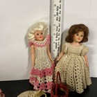 Vintage Doll Lot Of 2 Handmade Crochet Dress Dolls 1950s Display Collectibles 7   