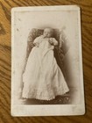 Post Mortem Baby In Baptismal Gown  1890   s Cabinet Card Photo  Eyes Open-staring