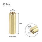 M2 X 10mm Female To Female Hex Brass Spacer Standoff 50pcs