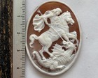 Amazing Shell Cameo Handmade San Giorgio And Dragon