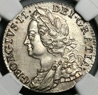 1758 Ngc Au George Ii Shilling Great Britain Colonial Silver Coin  25102301d 