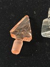 Vintage Art Deco Pink   Clear Crystal Perfume Bottle Asymmetrical Pattern Czech