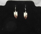 Native American  Made  Bone Feather Earrings   Sterling Silver  Cherokee Coa  e9