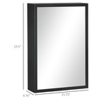 Kleankin Bathroom Medicine Cabinet  Wall Mounted Mirror Cabinet  Black