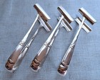 Antique Sterling Silver Set Of Three Asparagus Tongs