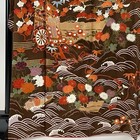 Furisode  Length 168cm  Sleeve 68cm  L  Gosho Car  Pine  Bamboo  Plum  Gold Thre