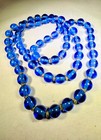 Antique Venetian Padre Trade Bead Necklace   32    19th Century Cobalt Blue Wound Gl