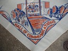 Rare 1939 Ny Worlds Fair 52 X 49 Linen Tablecloth E  Barton Antique Textile