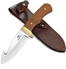 Mossy Oak Fixed Blade Gut Hook Knife 9 5  Full Tang Knife Wooden Handle W sheath