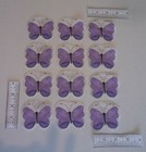 Cut Cotton Layout 4 -  Butterflies - 12 Hand Cut Out Fabric Only - Purple