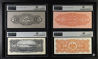 Set Of 4 Mexico Revolutionary Notes From 1897 Through 1914 Graded Pmg 58 Ch Unc