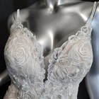 Nwt  1850 allure sz 8 10 white Nude Lace Fit   Flare Long Train Wedding Dress