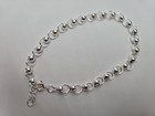925 Sterling Silver Anklet With Large Polished Beads 7mm  Fits 9  To 10  Ankles