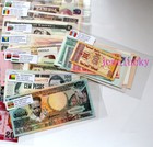 Lots 100 Foreign Paper Money 50 Countries World Banknotes Unc English Flags Gift