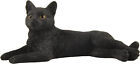 3 Inch Black Cat Laying Hand Painted Mini Figurine Statue Sculpture   new
