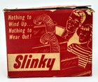 Rare 1940s Red Slinky Toy -original Box -very Early James Ind  Model - Paoli  Pa