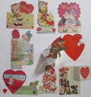 Lot Of 8  1930 s Vintage Valentine Cards   Stand Up   Great Old Misc  Group  Vv9