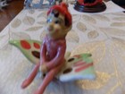 Vintage Occupied Japan Pixie Elf Gnome Riding On Butterfly
