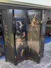 Antique Chinese 4 Panel  Room Divider 3d Flower Hand Carved Hand Painted 6  