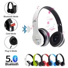 Wireless Bluetooth 5 0 Headphones Headset Over-ear Fm Tf Card Radio Mic Foldable