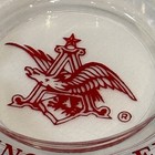 Vintage Budweiser Collectible Decor Clear Glass Ashtray 5    Red Lettering