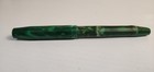 Vintage Green Marbled Faceted Celluloid Fountain Pen 14k Gold Nib Piston Filler
