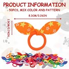 50 Pcs Small Dog Hair Ties  Rabbit Ear Shape Hair Bows With Rubber Bands  Cut   