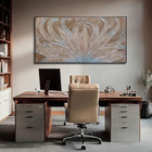 Lotus Wall Art Brown Textured Canvas Painting For Living 48 l X 24 w 