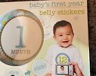 First Year Baby Monthly Milestone Stickers  Baby Photo Props  Blue B101