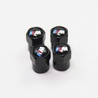 4pcs Bmw M Tire Valve Stem Caps Set For All Modes Black Anodized Aluminum